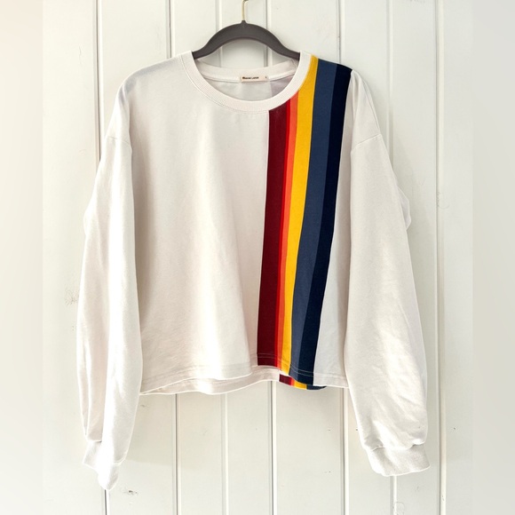 Marine Layer White Top with Colorful Stripes, Sz L (P2P 22”) - Picture 3 of 6